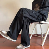 WIAOFELLAS  -  Spring Autumn Green American Functional Overalls Trendy Brand Men's Corduroy Pants High Street Straight Pants Streetwear Men