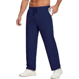 Wiaofellas  -  Men's Open Straight Fitness Sports Pants Casual Pants with Pockets