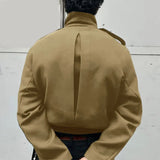 WIAOFELLAS  -  Men Jackets Solid Color Stand Collar Long Sleeve Zipper Button Male Coats Streetwear Fashion Casual Jackets Outerwear