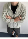 WIAOFELLAS  -  Simple Men's Jackets Stand Collar Thin Solid Color Quick-dry Casual Sun-protective Clothing Loose Male Coats Summer