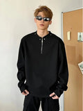 WIAOFELLAS  -  Autumn Trendy American Long Sve T-irt Men's Base irt f Zipper Hoodie Bla Retro Youth Casual Loose Fit round