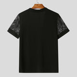 WIAOFELLAS  -  Men T Shirt Mesh Patchwork V Neck Short Sleeve Male Tee Tops Summer Streetwear 2025 Fashion Casual Men Clothing S-5XL