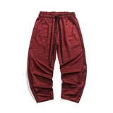 WIAOFELLAS  -  Men Winter Thicken Wool Harem Pants Men's Chinese Style Warm Oversize Trousers Male Japan Casual Plaid Pant