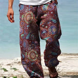 WIAOFELLAS  -  Mens Pants Men's Clothing New Solid Color Punk Design Prints Elastic Waist Outdoor Loose Casual Breathable Long Pants Highstreet