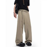 WIAOFELLAS  -  Khaki Black Suit Pants Men Fashion Society Mens Dress Pants Korean Loose Wide Leg Pants Mens Office Formal Trousers S-2XL