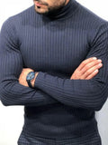 WIAOFELLAS  -  High Ne Bla Long Sve Knitted Sweater Youthful Vitali Sle Slim Fit Casual Wear Thin Autumn Spring Season ential