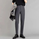 WIAOFELLAS  -  Men's Clothing Summer Casual Business Trousers New Slim Fit Stretch Comfortable Trendy Office Dress Pants for Men