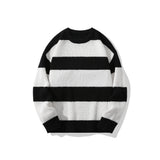 WIAOFELLAS  -  New Loose Bottoming Sweater Casual Versatile Striped Pullover Men's Round Neck Sweater