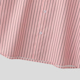 WIAOFELLAS  -  Men Striped Shirt Summer Stand Collar Short Sleeve Casual Men Clothing Streetwear 2025 Fashion Loose Male Shirts S-5XL