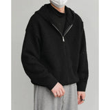 WIAOFELLAS  -  Hollow Hooded Knitted Cardigan Sweater Men's Spring and Autumn New Couple's Jacket Casual Versatile Fashion Top