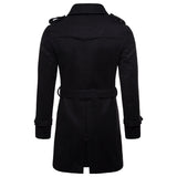 Wiaofellas  -  Mens Overcoat Trench Coats Winter Male Pea Coat with Belt Double Breasted Men Wool & Blends Coat Jacket Brand Clothing W10