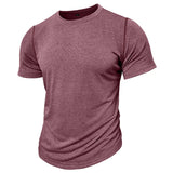 WIAOFELLAS  -  Men's T-shirt Casual Soft Fitness Summer Thin Male T-shirts Home Clothes O-Neck Short Sleeve Soild T Shirt for Men