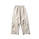 WIAOFELLAS  -  Japanese Retro Pleated Wide-leg Men Spring and Autumn Simple Elastic Waist Work Casual Pants