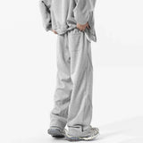 Wiaofellas  -  Spring Pleated Design Straight-leg Sweatpants For Men New Y2K Vintage Baggy Long Pants Streetwear Sports Casual Trousers