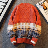 WIAOFELLAS  -  Vintage Argyle Splice Knitted Cardigan Mens Long Sleeved V-neck Sweater Autumn Winter Fashion High Quality Loose Knitwear Tops