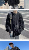 WIAOFELLAS  -  Ragged Woolen Sweater Loose Fitting Men's Couple Outfit Knitted Sweater for Students Hong Kong Style Retro American Casual Wear