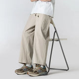 Wiaofellas  -  Summer Cotton Casual Pants Men Oversized Wide Leg Pants Men Japanese Streetwear Hip-hop Loose Straight Pants Men Trousers M-3XL