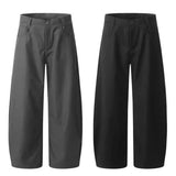 Wiaofellas  -  Summer New Men's Solid Color Straight Suit Trousers Harajuku Retro Casual Fashion Trend Simple Loose Breathable Men's Bottoms