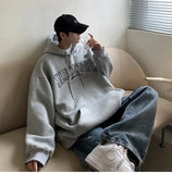 WIAOFELLAS  -  Autumn Letter Printed Hooded Sweatshirts Hombre Y2K Vintage Fleece Pullover Hoodies 2024 New Oversized Hip Hop Fashion Hoody