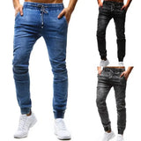 WIAOFELLAS  -  Plus Size S-3XL Men Jeans Spring Autumn Classic Fashion Casual Slim Skinny Elastic Stretch Long Denim Pencil Pants Streetwear