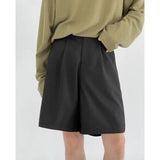 WIAOFELLAS  -  Summer Suit Shorts Men Fashion Social Mens Dress Shorts Korean Loose Straight Casual Shorts Mens Office Formal Shorts M-2XL