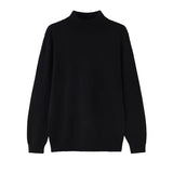 WIAOFELLAS  -  Winter Half-turtleneck Sweater for Men Korean Style Trendy Harbor Style Inner Layer Solid Color Casual and Versatile