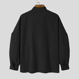 WIAOFELLAS  -  Loose Shoulder Drop Design Shirts Men Fashion Tie Long Sleeved Tops Spring Autumn Handsome Streetwear Banquet Party Shirts