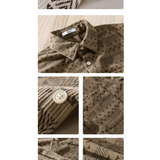 WIAOFELLAS  -  Men Print Long Sleeve Shirt Autumn Spring New Trendy Casual Corduroy Shirt