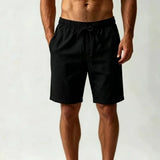 Wiaofellas  -  Men American Summer Linen Shorts Thin Cotton Linen Loose Plus Size Casual Five Inch Drawstring Shorts