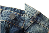 WIAOFELLAS  -  Men's Jeans High Street Trendy Denim Pants American Retro Washed Worn Straight Tube Versatile Micro Flared Casual Trousers
