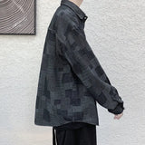 WIAOFELLAS  -  Japanese Retro Ethnic Style Sub Shirt Men's Long Sleeved Korean Trendy Loose Color Blocked Shirt Hong Kong Style Casual Jacket
