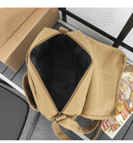 WIAOFELLAS  -  Messenger Bag Casual Canvas Bag Solid Color Retro Bag Solid Color Student Shoulder Bag