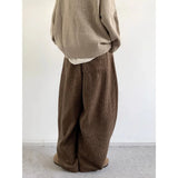 WIAOFELLAS  -  Japanese retro Maillard corduroy casual pants for men and women in spring and autumn lazy loose and versatile casual wide legs