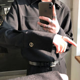 Wiaofellas  -  Spring Men's Pink Shirt New Long Sleeve Blouse  New Trend Single Pockets Casual Shirts Korean Chic Loose Tops 2A0751