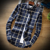 Wiaofellas  -  Mens Long Sleeve Shirt Solid Oxford Dress with Left Chest Pocket High-quality Male Casual Regular-fit Tops Button Down Shirts