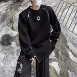 Wiaofellas  -  Mens Y2k Metal Zipper Long-Sleeve Tops New Spring Autumn Genderless Fashion Personality Youth Trend High Street Tops Unisex