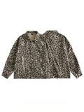 WIAOFELLAS  -  American Retro Leopard Pattern Ripped Hole Niche Lapel Jackets for Men Women Spring Autumn Casual Versatile Single-breasted Coat