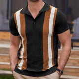 WIAOFELLAS  -  Summer Men's Clothing Luxury Knit V Neck Short-sleeved Polo Shirt Leisure Popular Streetwear Slim Knitwear T-Shirt Men MY1071