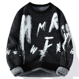 Wiaofellas  -  Men Vintage Sweater Round neck Knitted long-sleeved Sweaters Pullovers Autumn winter Streetwear Fashion Retro Casual Sweaters
