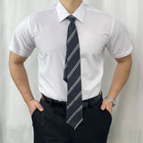 WIAOFELLAS  -  Men's Solid Color Short-Sleeved Shirt American Retro Fashion Trend Casual Simple Loose Breathable 2025 Summer New Men's Tops