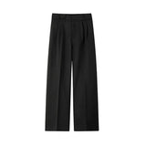 WIAOFELLAS  -  Grey Black Suit Pants Men Fashion Society Mens Dress Pants Korean Loose Casual Wide Leg Pants Mens Office Formal Trousers M-3XL