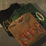 WIAOFELLAS  -  High Street Casual Flower Skeleton Design Men's T-shirt Summer Classic Short Sleeve O-collar Letter Cotton Male Handsome Top