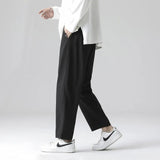 Wiaofellas Black, Dark Gray, Light Gray, Straight Leg Pants Men's Summer Thin Solid Color Men's Casual Pants Loose And Breathable