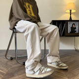 Wiaofellas  -  Men's Straight Leg Sweatpants High Street American Sle Casual Long Pants Loose Sports Large Size Floor-Length Trousers