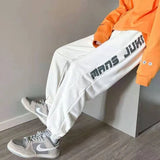 Wiaofellas  -  Spring and Autumn Fashion Casual Versatile Loose Fitting Korean Edition Bound Solid Color Cropped Men's Trendy Sports Pants
