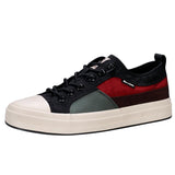WIAOFELLAS  -  Spring Fashion Patchwork Men's Vulcanized Sneaker Low-Cut Lace-Up Canvas Shoes Man Comfortable Flat Casual Skateboard Shoes Male