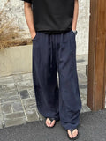 WIAOFELLAS  -  Lightweight Ice Silk Linen Trousers Straight Leg Wide Leg Casual Loose Fit Summer Pants for Men And Women Breathable Comfortable