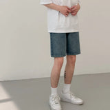 Wiaofellas  -  Summer Denim Shorts Men Fashion Retro Blue Denim Shorts Men Streetwear Korean Straight Jeans Mens Vintage Jean Shorts M-2XL