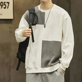 WIAOFELLAS  -  Autumn New Men's Sweatshirt Pullover Without Hat American Retro High Street Top Trendy Loose Round Neck Top