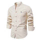 WIAOFELLAS  -  SpringSummer New Trendy Business Shirt Men Cotton Linen Casual Japanese Style Solid Long Sleeve Shirt